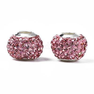 Ручная работа полимерной глины горный хрусталь европейские шарики RB-N053-001-01-1