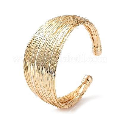 Bracciali a polsino aperto in ottone&nbsp;BJEW-A144-01D-1