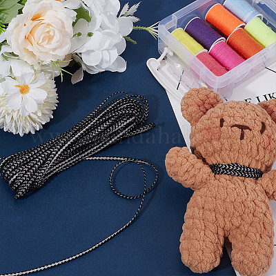 10 ярд плетеного кружева из полиэстера SRIB-WH0011-240A-1