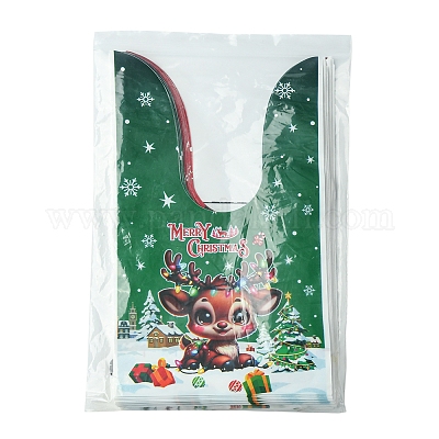 60 шт. 3-цветные пластиковые пакеты для конфет в форме кролика на рождественскую тематику ABAG-FS0001-05-1
