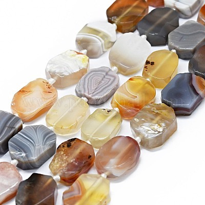 Природные Ботсвана агат бисер нитей G-F725-14-1