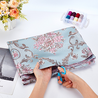 1 м полиэфирной ткани с цветочным узором AJEW-GA0008-38-1