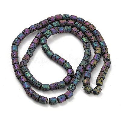 Гальванические бусины из натуральной лавы G-Z032-J04-12A-1