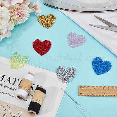 24 шт. 6-х цветные нитки со стразами для пришивания/приклеивания PATC-DR0001-03-1