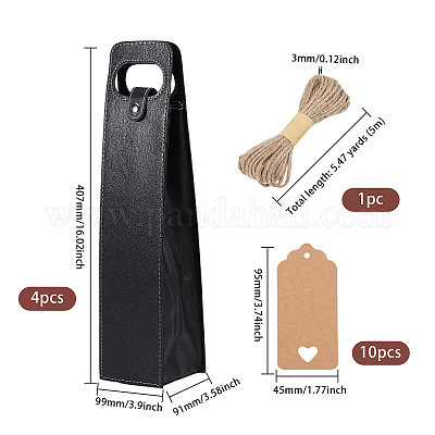 4 шт. сумки-тоуты из искусственной кожи для одной бутылки вина CON-CA0001-028B-1
