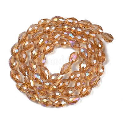 Прозрачные стеклянные бусины гальваническим пряди EGLA-N013-T4mm-B21-1