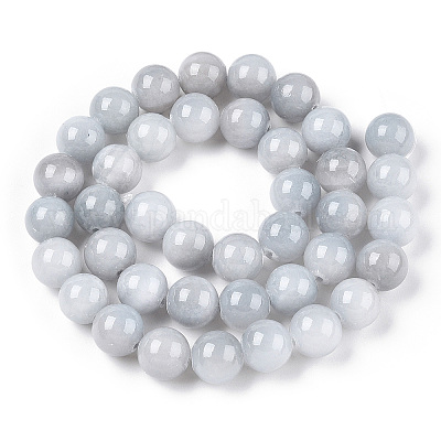 Нити из натуральных окрашенных желтых нефритовых бусин G-R271-12mm-YXS18-01-1