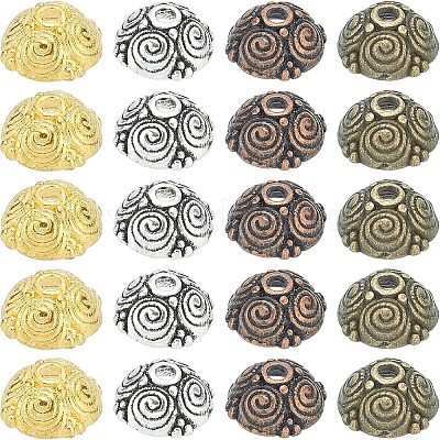 Тибетском стиле сплав шарик крышки PALLOY-FH0001-59-RS-1