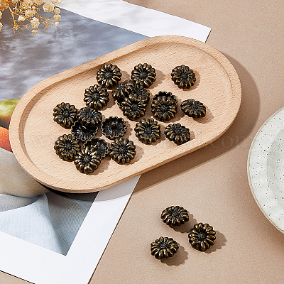 24 шт. пуговицы из сплава в тибетском стиле с 1 отверстиями BUTT-FH0001-022AB-1