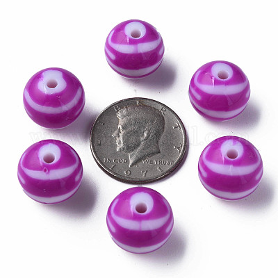 Непрозрачные полосатые акриловые бусины&nbsp;MACR-S373-27B-02-1