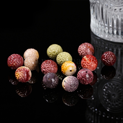 Окрашенные натуральные бусины из алашанского агата PW-WG780F9-01-1