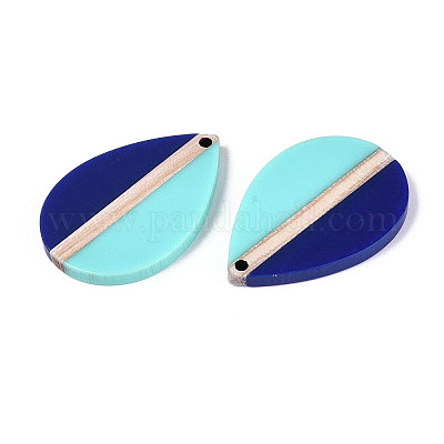 Кулоны из непрозрачной смолы и дерева RESI-T057-68A-1