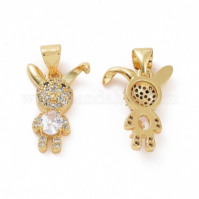 Латунные микропаве прозрачные подвески с фианитом ZIRC-F135-12G-1