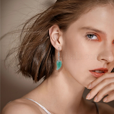 3 пара 3 стилей серег-крыльев из натуральных смешанных драгоценных камней с латунными штифтами для женщин EJEW-FI0003-19-1