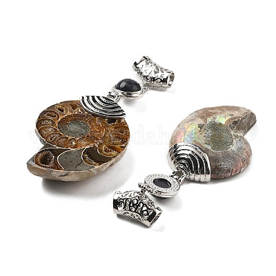 Синтетический голубой авантюрин окаменелые улитки подвески G-F062-09-1