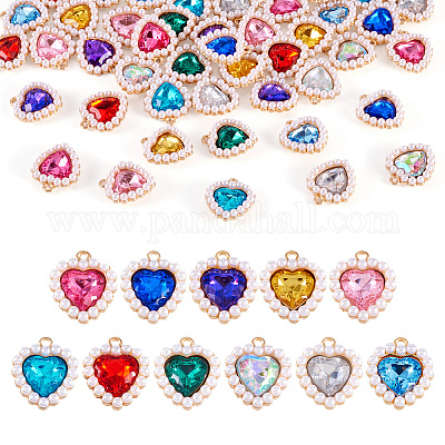 44шт 11 цвета подвески из сплава со стразами ALRI-TA0001-27-1