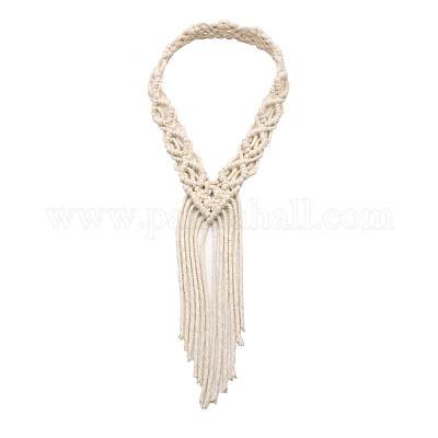 Повязка на голову из хлопка в технике макраме ручной работы MAKN-PW0001-062A-1