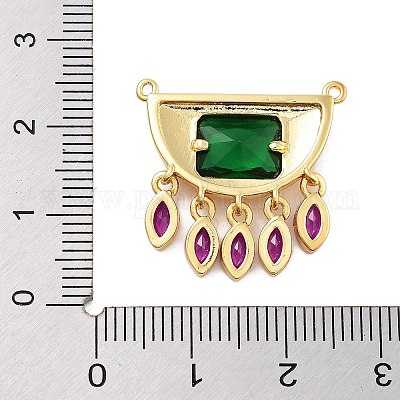 Стойка гальванопокрытие латунь микропаве кубический цирконий и стеклянные подвески KK-Z071-66G-02-1