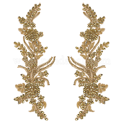 Аксессуары для костюмов с вышивкой из полиэстера и блесток FIND-WH0148-717A-1