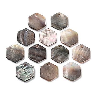 Подвески из натуральной черной ракушки&nbsp;SSHEL-D084-08A-1