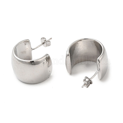 Круглые серьги-гвоздики из латуни с реечным покрытием EJEW-D073-02P-1