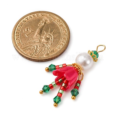 2 шт. рождественские подвески в виде человека из стеклянных бусин PALLOY-MZ00785-1