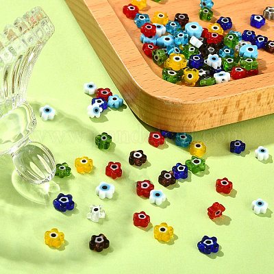 Стеклянная бусина миллефиори ручной работы LAMP-CJ0001-40-1