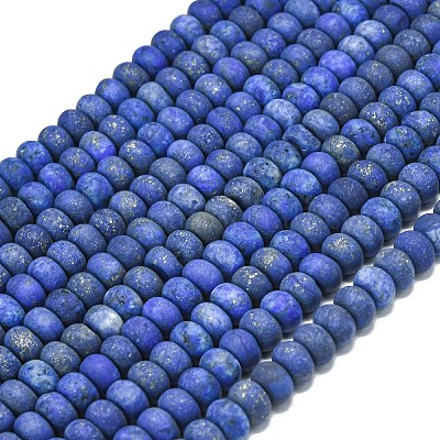 Окрашенные природные лазурит бисер пряди G-P575-A46-8x5mm-02-1
