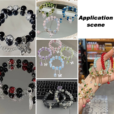 2 прядь хрустящие стеклянные бусины нити GLAA-LT0001-01A-1