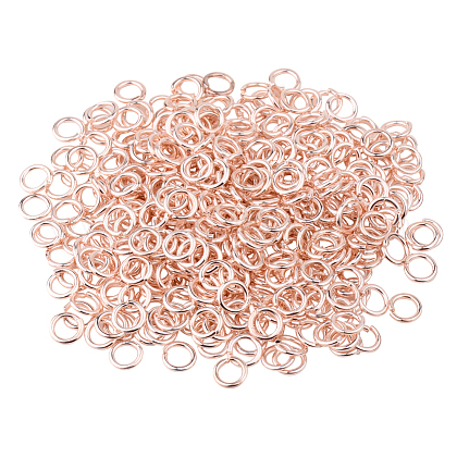 PandaHall Elite 6x1mm Close but Unsoldered Oval Brass Jump Rings Rose Gold about 40pcs/50g KK-PH0012-01-1