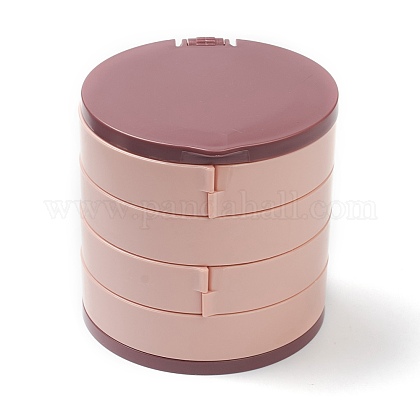 Caja de almacenamiento de joyería de plástico giratoria de 4 capa AJEW-B006-01-1