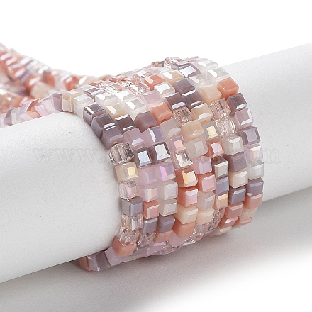 Gradient Color Electroplate Glass Bead Strands X-GLAA-E042-05-B08-1