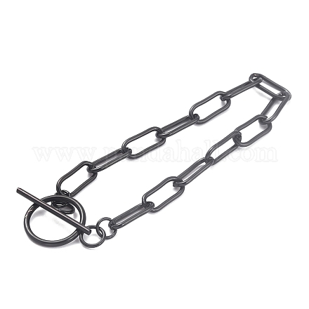 304 braccialetti a catena con graffetta in acciaio inossidabile BJEW-O186-01EB-1
