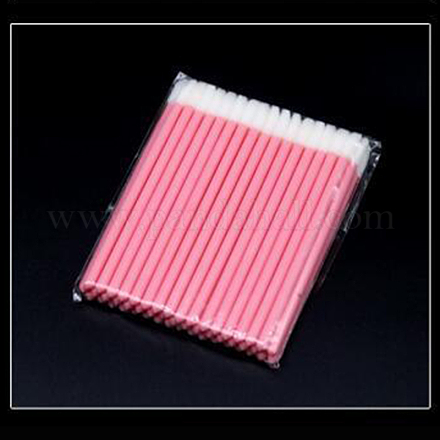 ナイロン使い捨てリップブラシ  化粧ブラシ口紅  メイクアップアプリケーターツール用のリップグロスワンド  ショッキングピンク  94cm  50個/袋 MRMJ-PW0002-21C-1