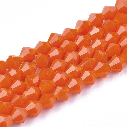 Opaque Solid Color Glass Beads Strands GLAA-Q080-4mm-B03-1