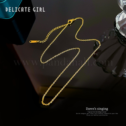 Цепочка из розового золота с подвеской в виде губы - 40+5 см нержавеющая сталь ST8551369-1