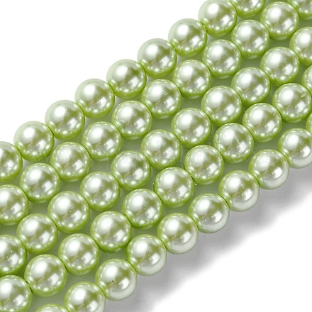 Eco-Friendly Dyed  Glass Pearl Round Bead Strands HY-A002-8mm-RB065-1