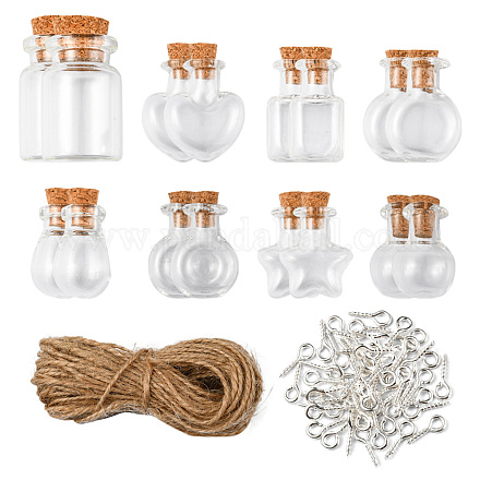 Contenitori di perline in vaso di vetro 16 pz 8 stili CON-FS0001-05-1