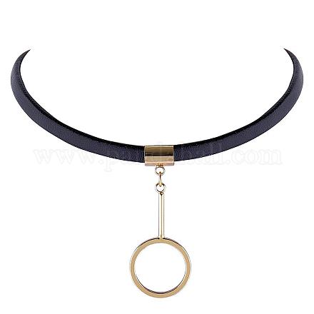 Gothic PU Leather Choker Necklaces NJEW-N0052-238B-1