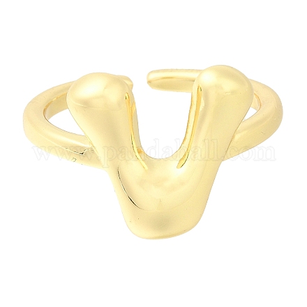 Стойка покрытие латунь открытые манжеты кольца RJEW-S394-01G-V-1