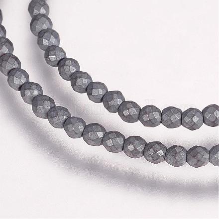 Electroplate Non-magnetic Synthetic Hematite Beads Strands G-P244-25-2mm-1