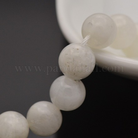 Natürliche runde Perlenstränge aus Regenbogenmondstein X-G-P088-57-6mm-1