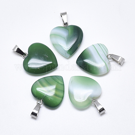 Natural Banded Agate/Striped Agate Pendants G-T122-24C-1