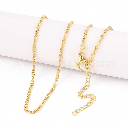 Сингапурские цепочки толщиной 1.8 мм для мужчин и женщин NJEW-N057-02G-1