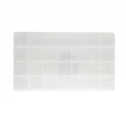 28 Gitter transparente Perlenorganisatoren aus Polypropylen (PP). X-CON-J003-03-1