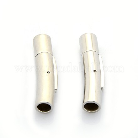 Styles mélangés vitreux ou colonne mat 304 acier inoxydable fermoirs de collier à baïonnette STAS-I013-4mm-B-1