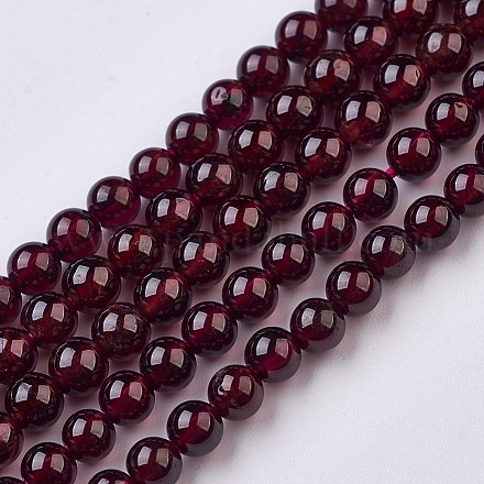 Natürlicher Granat Perlen Stränge G-J376-37-4mm-1