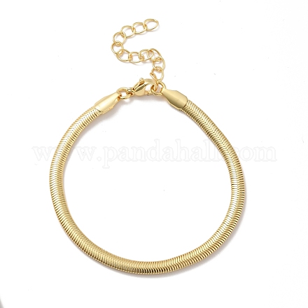 Bracelet de chaînes à chevrons en laiton placage de rack pour hommes femmes BJEW-M227-01G-1