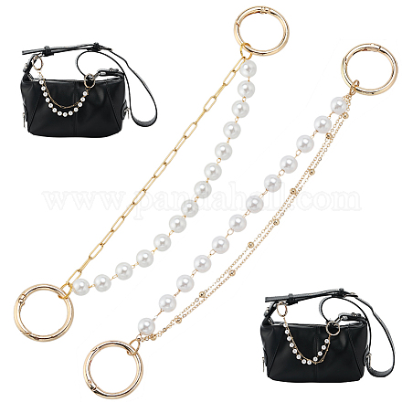Sunnyclue 2 piezas 2 estilo perla de imitación y cadenas de zapatos de aleación FIND-SC0004-66-1