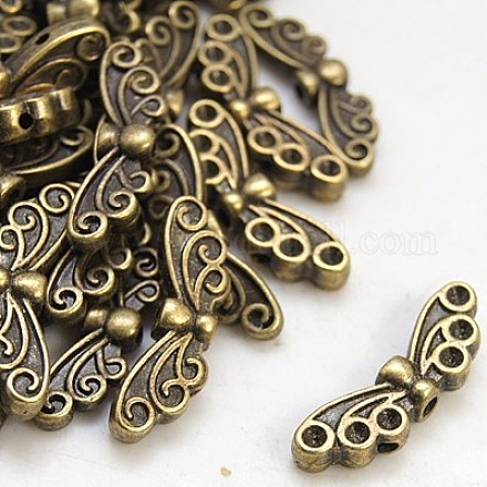 Сплавочные овальные бусины тибетского стиля  TIBEB-1331-AB-FF-1